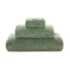 Lyxiga, staplade frottéhanddukar Graccioza Egoist i den eleganta färgnyansen Jade (Jade, grön) sett framifrån.