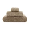 Lyxiga, staplade frottéhanddukar Graccioza Egoist i den eleganta färgnyansen Stone (Djup Brun) sett framifrån.
